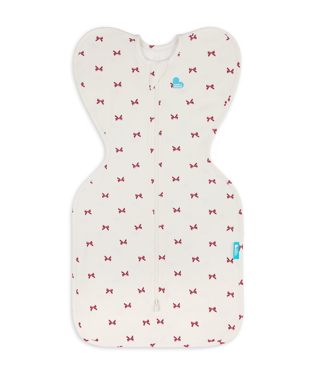 Swaddle Up™ 1.0 TOG Cotton Cream Bows