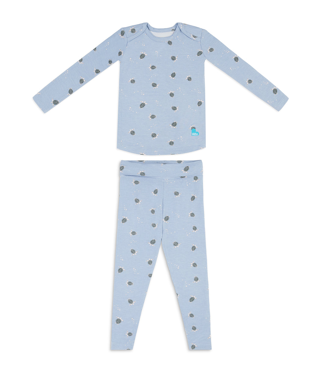 Sleep Suit & Pyjama Bundle | 1.0 TOG | Powder Blue Twinkle | Blue Turtally