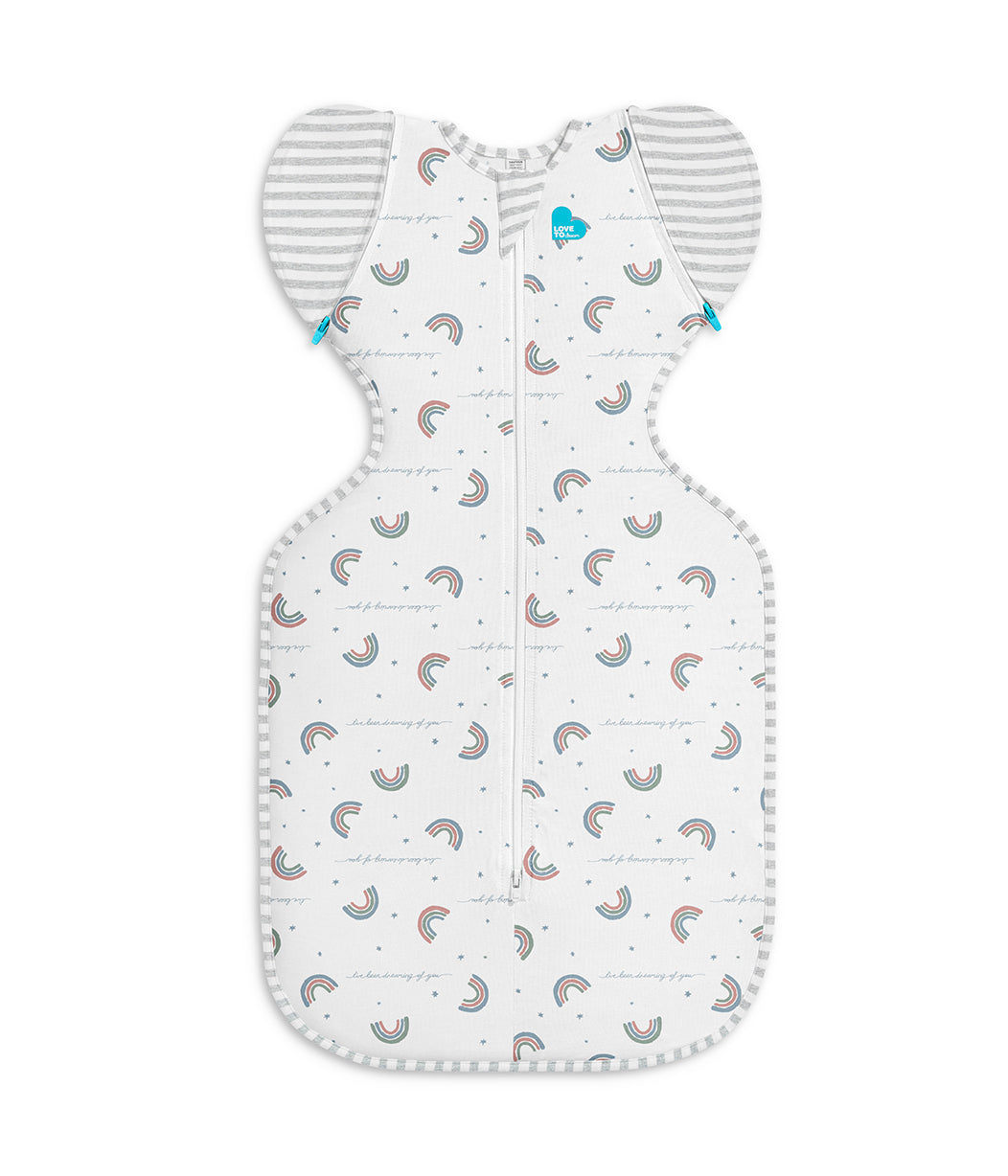 Swaddle Up™ Transition Bag Moderate (20-24°C) White Rainbow Dream Cotton