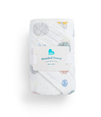 Hooded Towel Muslin White Rocket