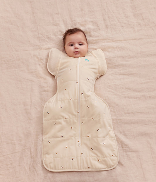 Swaddle Up™ 2-in-1 Early Roller Transition Bag 2.5 TOG Cotton Oatmeal Bees