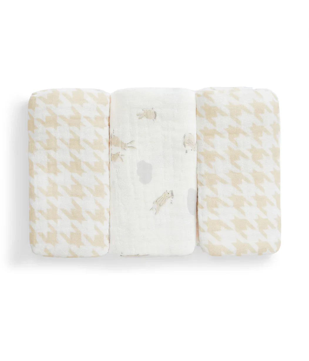 Newborn Ultimate Starter Bundle | Swaddle Up x2, Towel x2, Wash Cloth, Burp Cloths, Bibs | Houndstooth