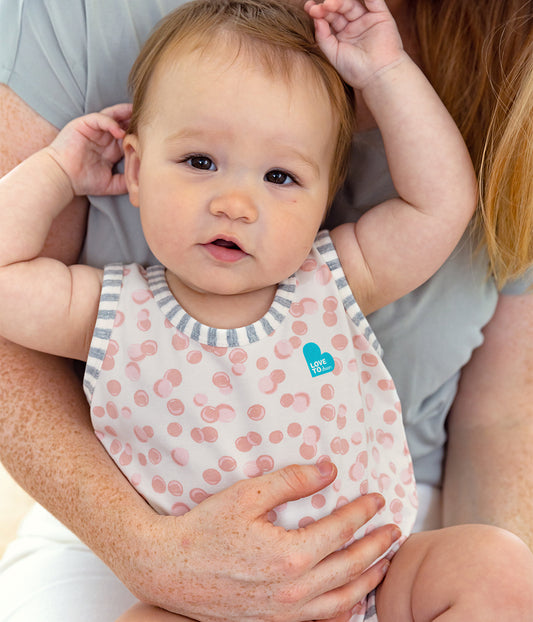 Bodysuit Sleeveless Cotton Pink Bubbles