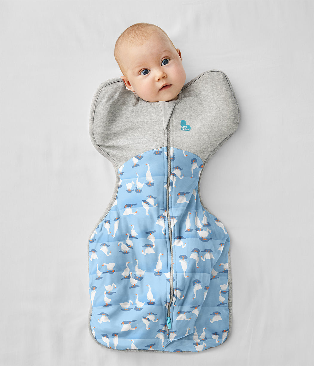 Swaddle Up™ Cool (16-20°C) Dusty Blue Silly Goose Quilted Cotton