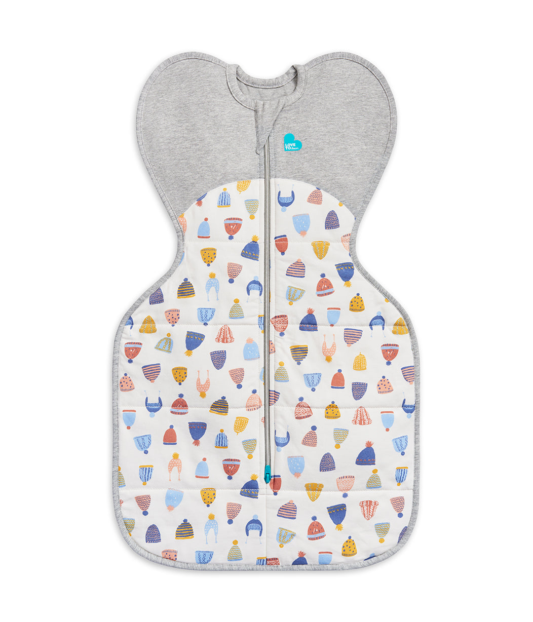 Swaddle Up™ Cool (16-20°C) White Happy Hats Quilted Cotton