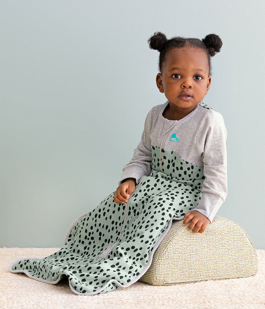 Sleep Bag Long Sleeve 1.5 TOG Organic Cotton Olive Animal