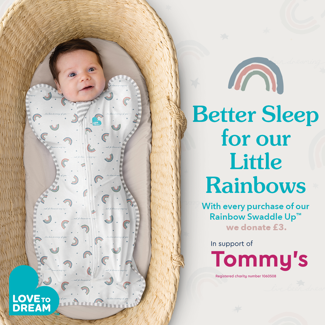 Swaddle Up™ Moderate (20-24°C) White Rainbow Dream Cotton