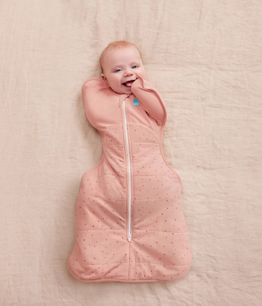 Sleep Machine Swaddle Up Starter Bundle | 2.5 TOG | Rose Pebbles | Olive Bees