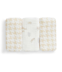 Wash Cloth 3 Pack Cotton White Mini Cloud Bunnies