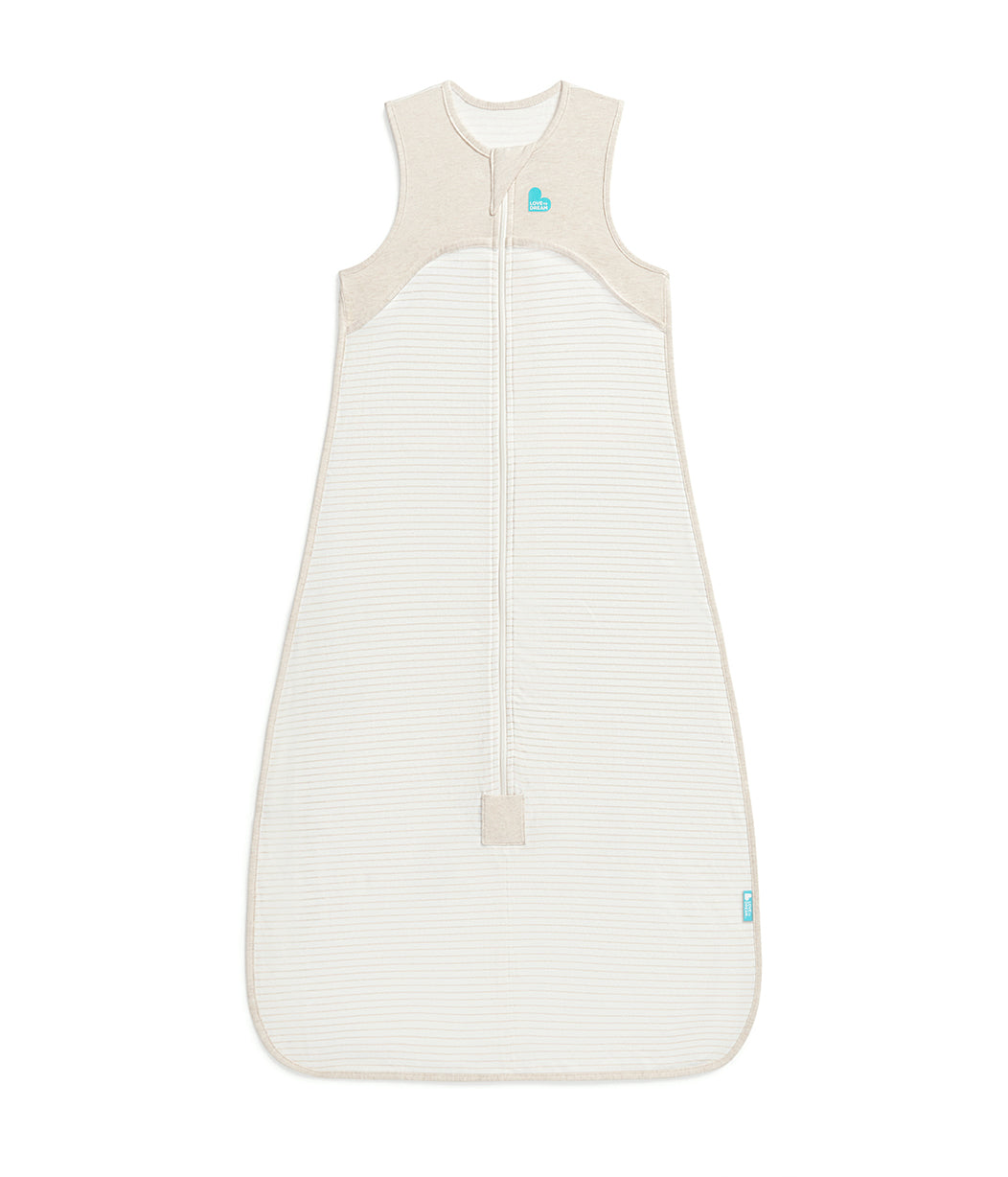 Sleep Bag Sleeveless 0.2 TOG Cotton Tan Breton Stripe