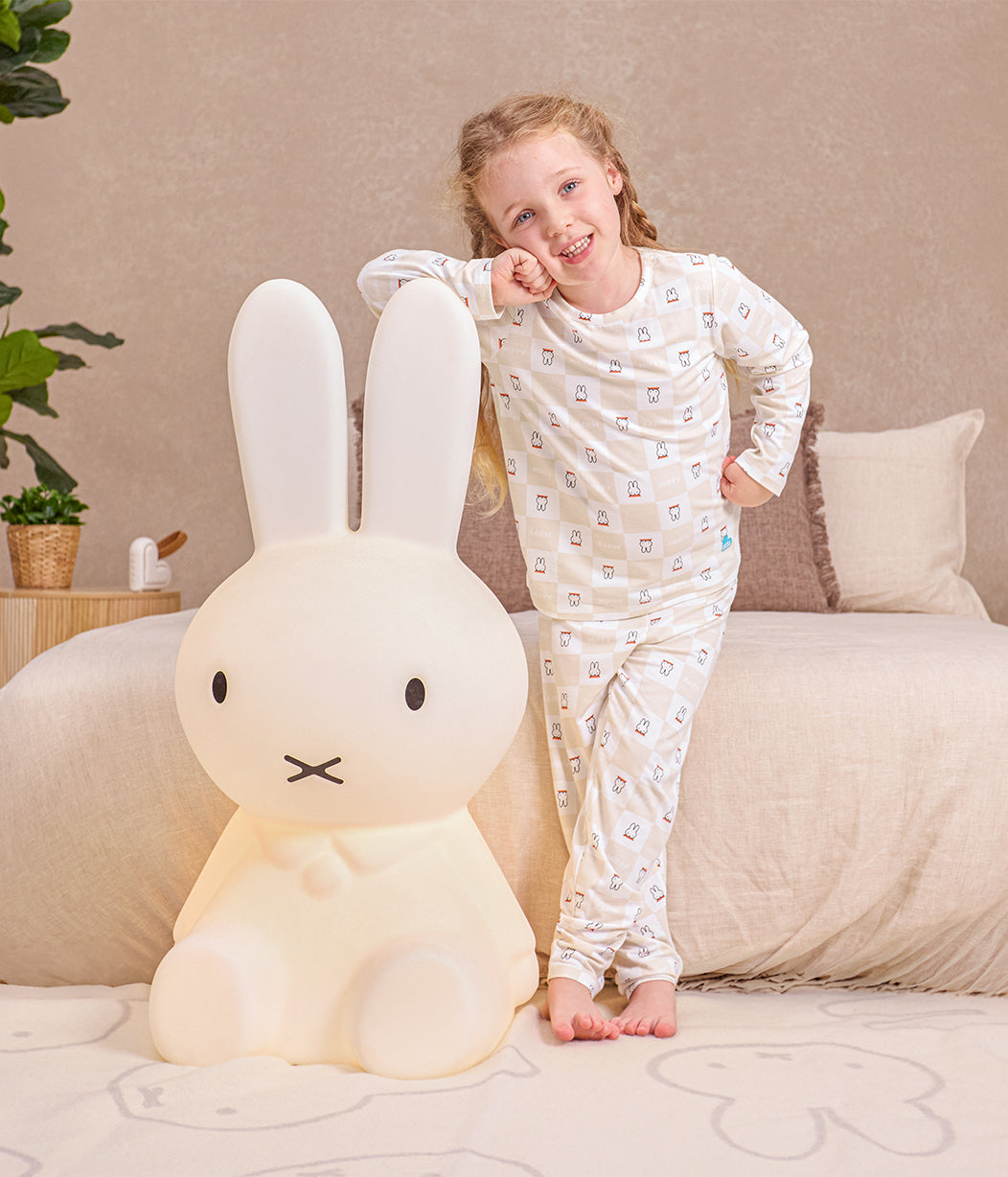 Kids Pyjama Set Long Sleeve Viscose from Bamboo Birch Miffy Checker