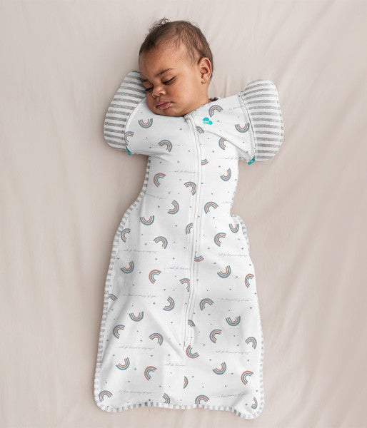 Swaddle Up™ Transition Bag Moderate (20-24°C) White Rainbow Dream Cotton