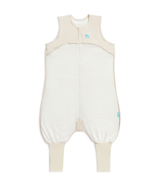Sleep Suit Sleeveless 0.2 TOG Cotton Tan Breton Stripe