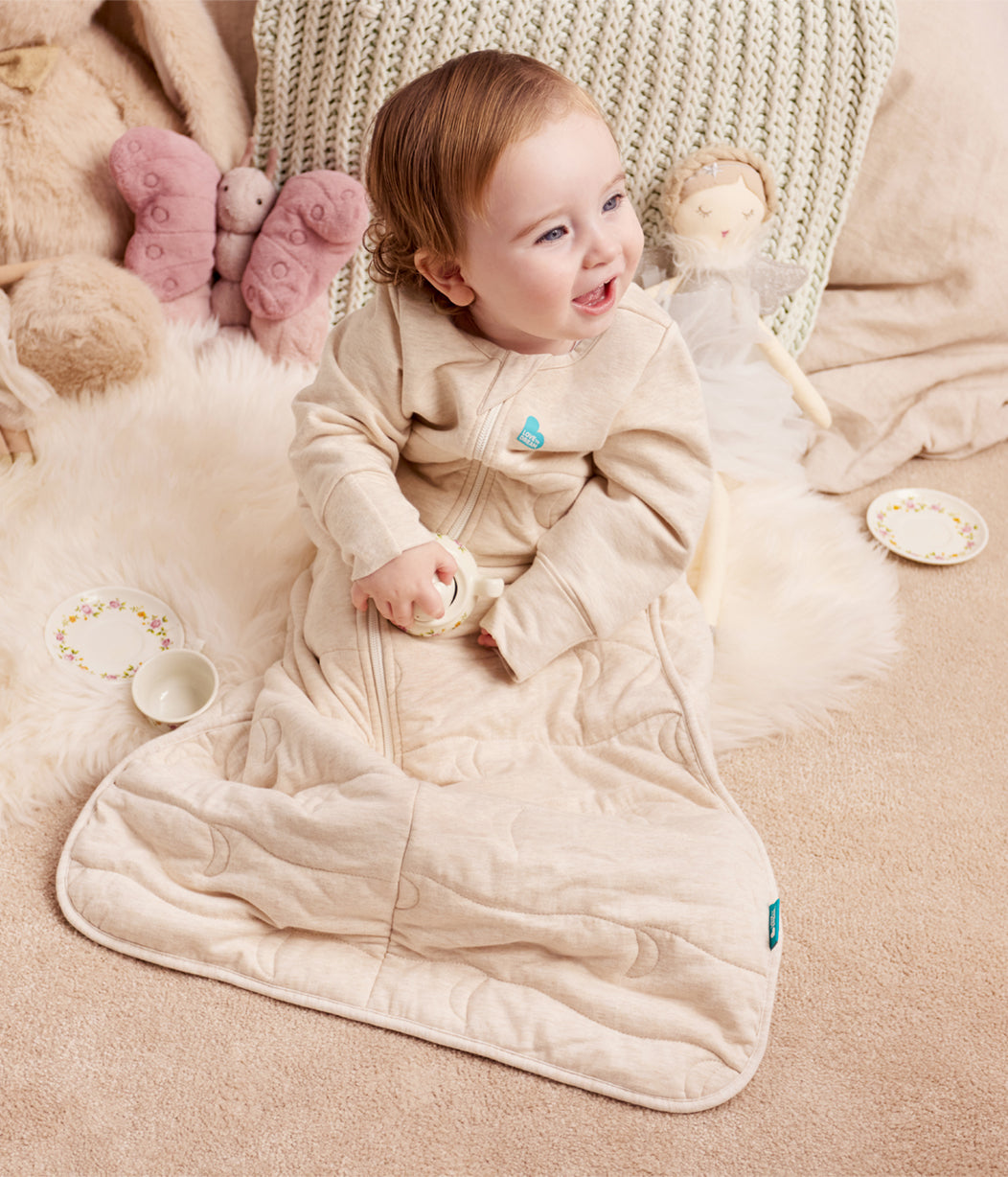 Sleep Bag Long Sleeve 3.5 TOG Cotton Oatmeal Moon Quilting