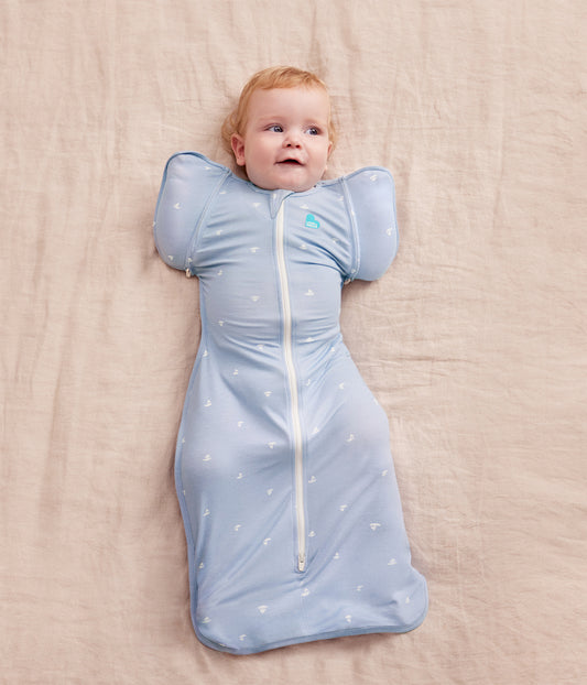 Swaddle Up™ 2-in-1 Transition Bag 1.0 TOG Viscose from Bamboo Mist Blue Boats
