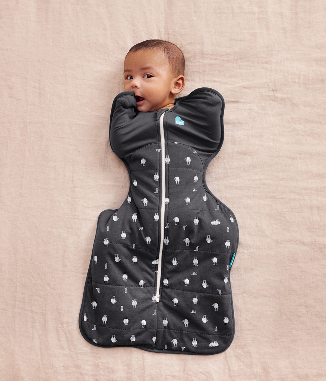 Swaddle Up™ 2.5 TOG Organic Cotton/Merino Wool Charcoal Lamb's Best Friend