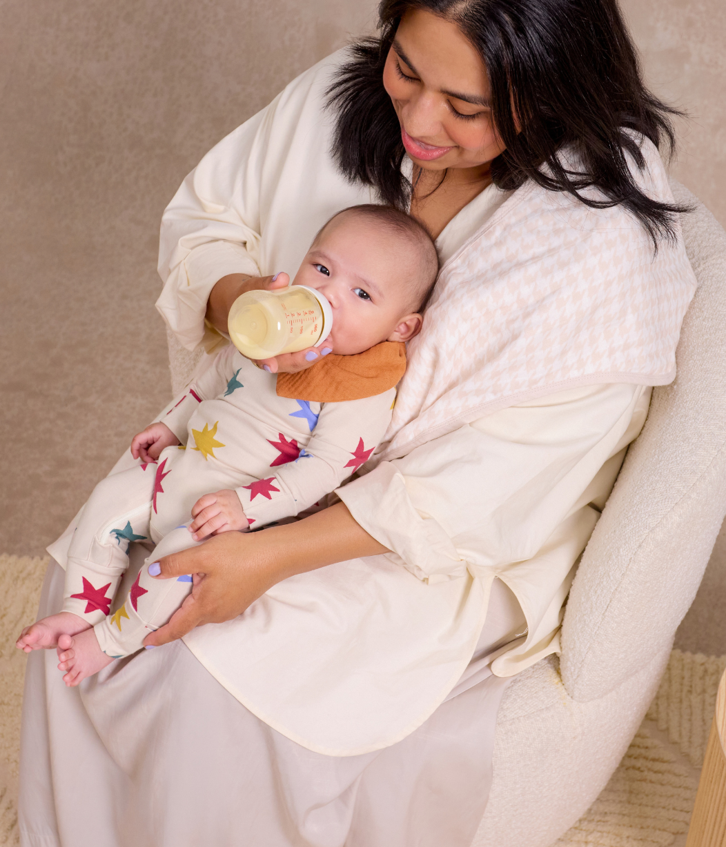 Burp Cloth 2 Pack Muslin White Cloud Bunnies