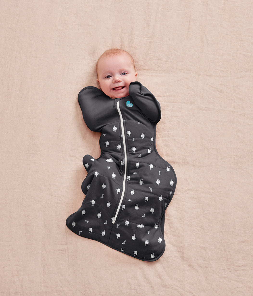 Swaddle Up™ 2.5 TOG Organic Cotton/Merino Wool Charcoal Lamb's Best Friend