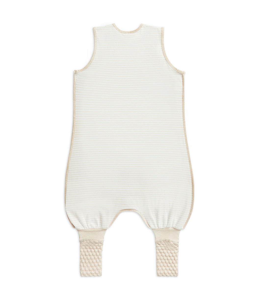 Sleep Suit Sleeveless 0.2 TOG Cotton Tan Breton Stripe