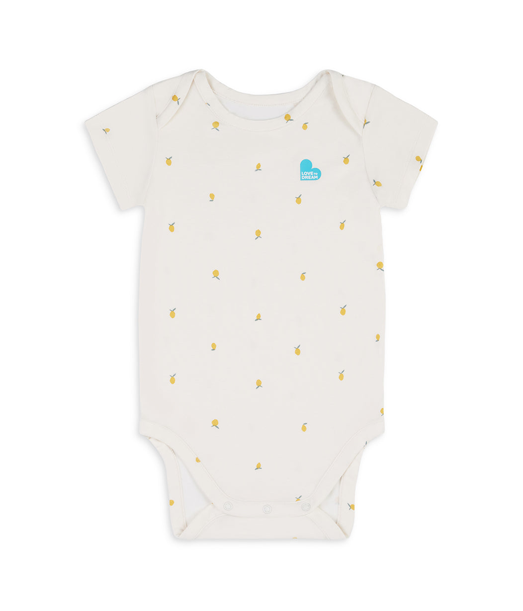 Bodysuit Short Sleeve Viscose from Bamboo Cream Lemons
