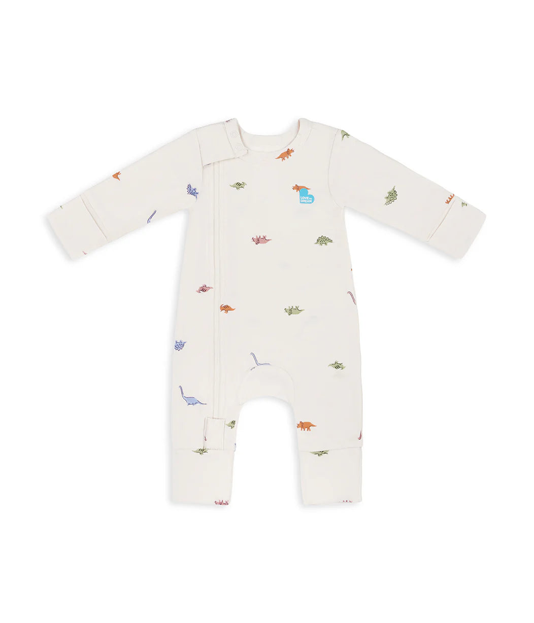 Swaddle Up & Romper Bundle | 3.5 TOG | Oatmeal Quilting | Cream Dino Snore