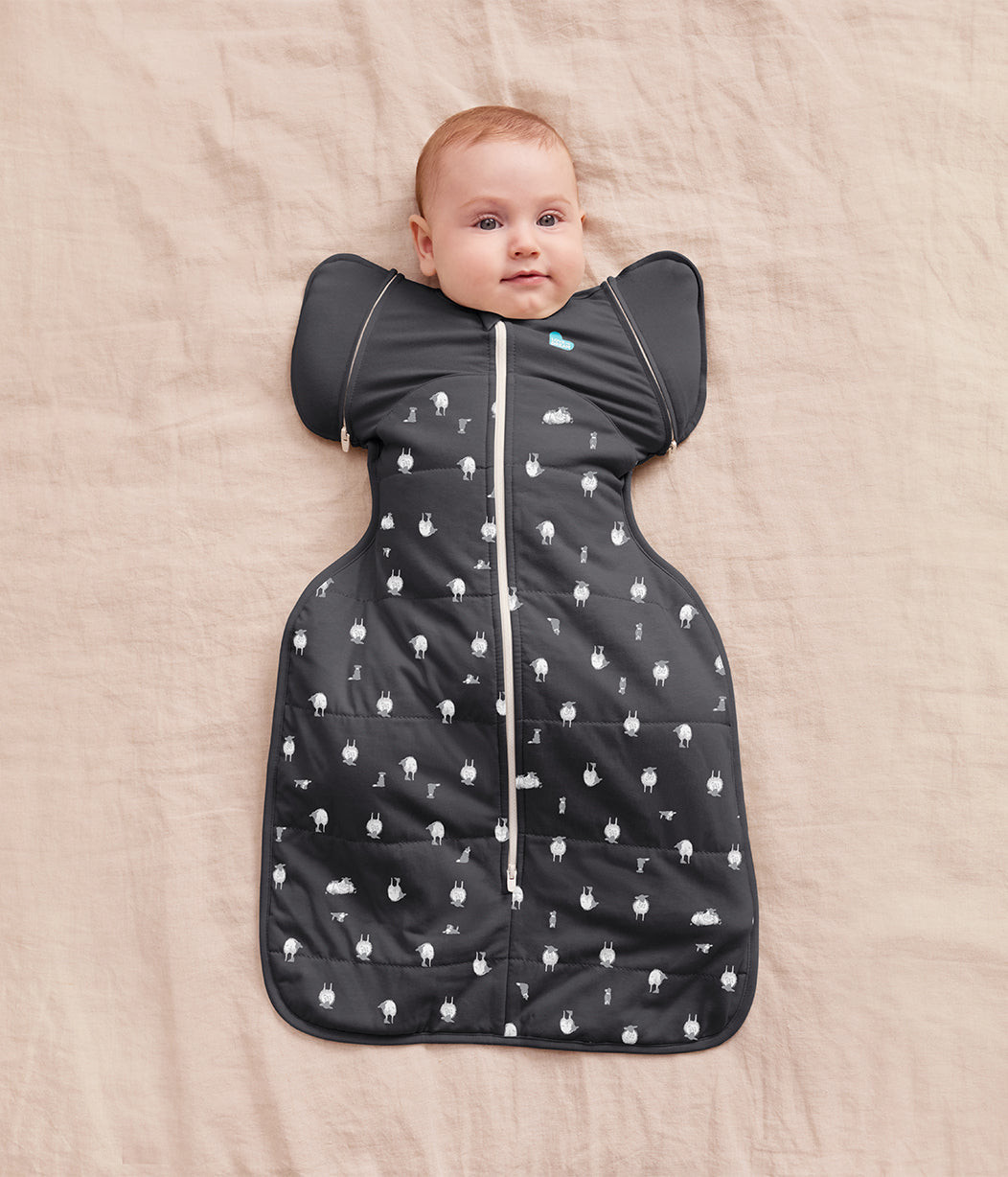 Swaddle Up™ Transition Bag 2.5 TOG Organic Cotton/Merino Wool Charcoal Lamb's Best Friend