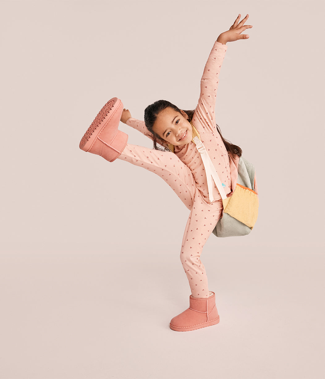 Kids Pyjama Set Long Sleeve Viscose from Bamboo Blush Cherries